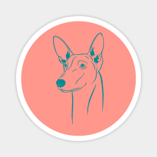 Pharaoh Hound (Coral and Teal) Magnet